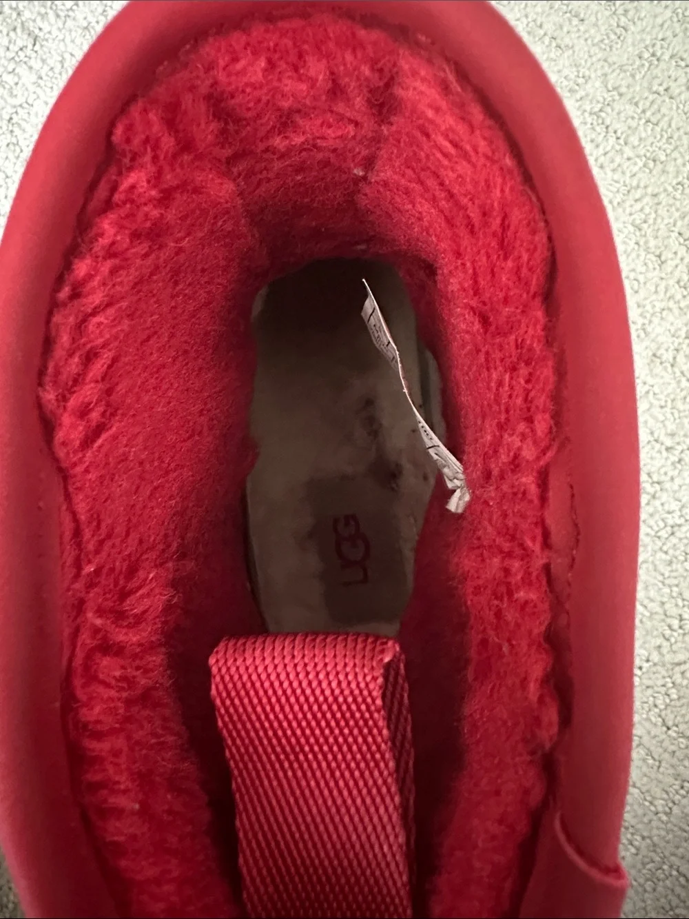 UGG Red Glossy Women’s/Kid’s Shearling Rain Boots